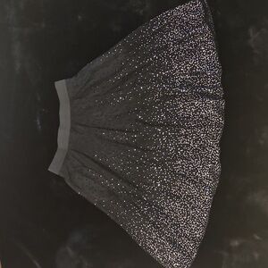 NWOT Ronni Nicole Black and Silver Tulle Skirt - Sz 12